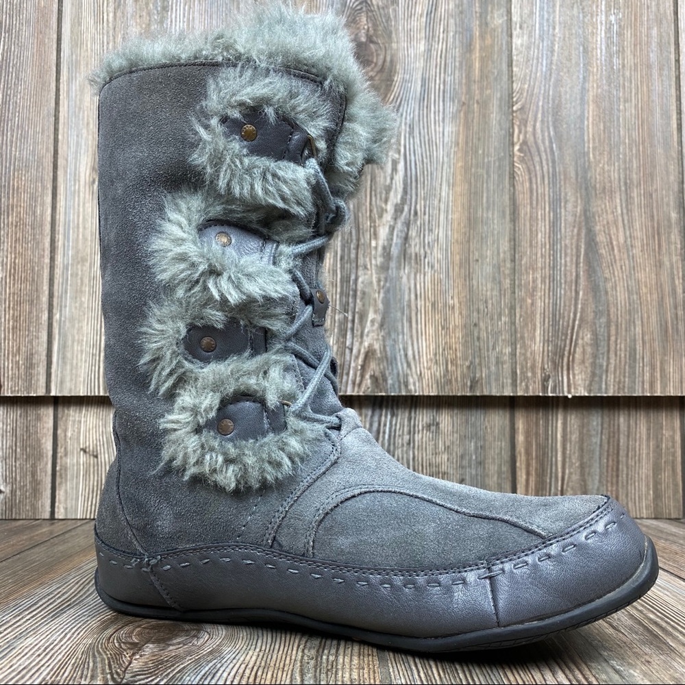 The North Face Boots Gray Suede Leather Insulated - Picture 3 of 10
